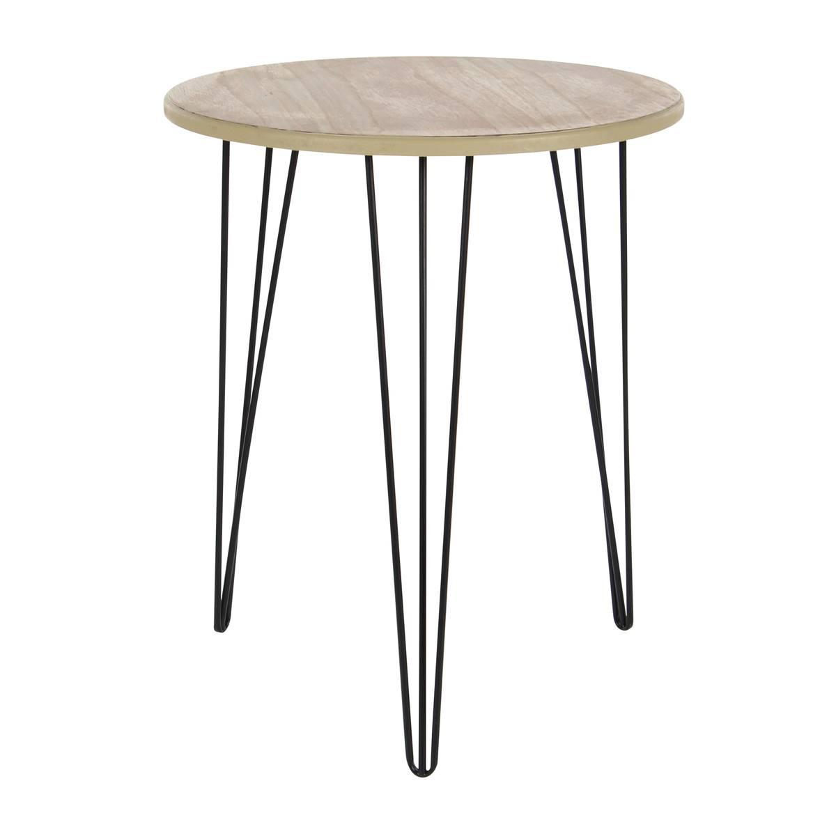 9th & Pike® Brown Wood and Metal Modern Accent Table