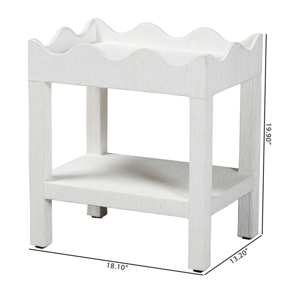bali & pari Sebastian Grasscloth Scalloped End Table