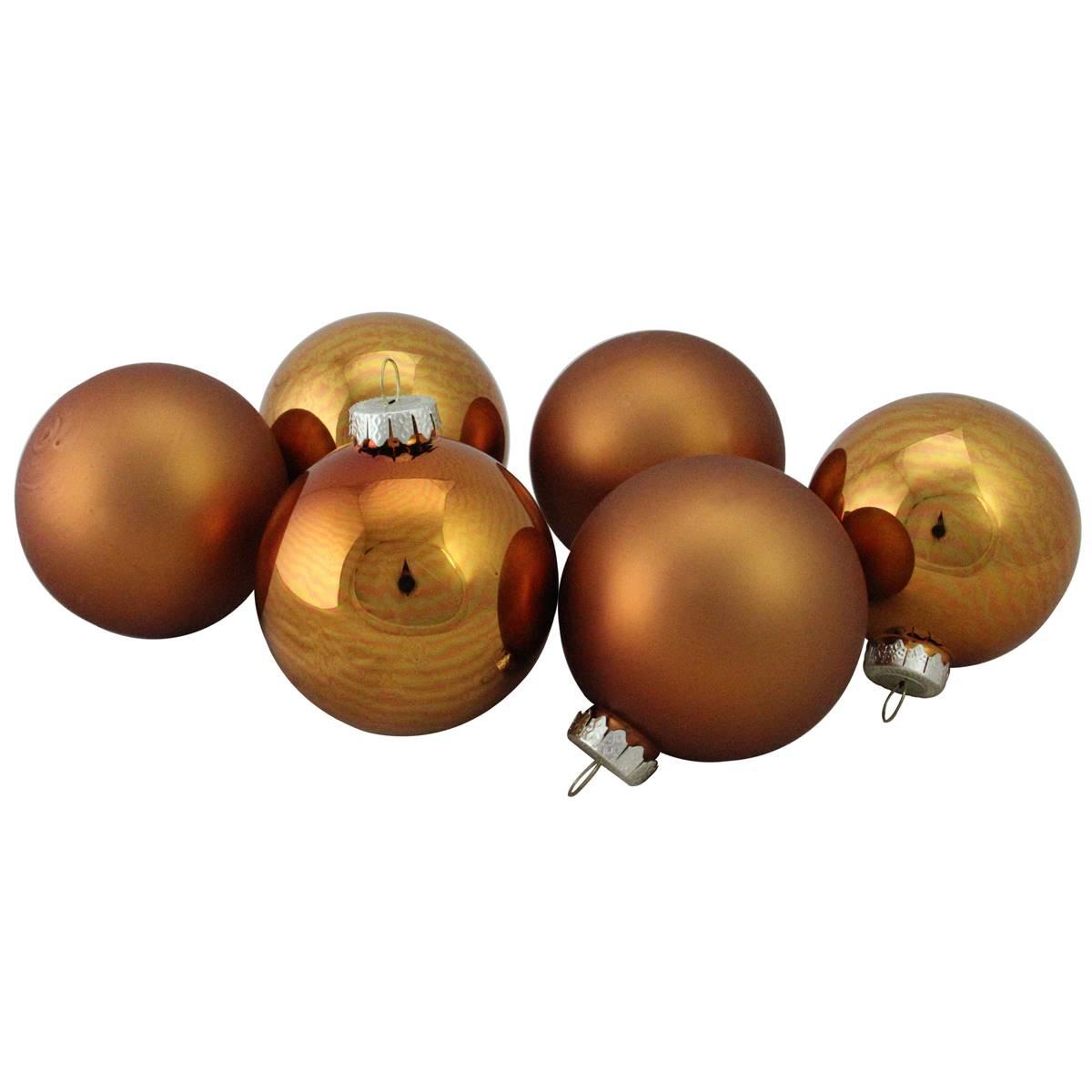 Northlight Seasonal 6pc. Glass 2-Finish Christmas Ornaments