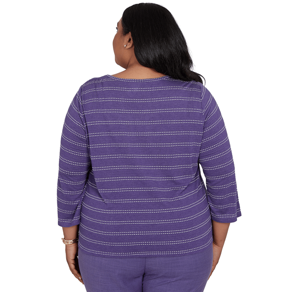 Plus Size Alfred Dunner Grand Bazaar Twisted Hem Chevron Blouse