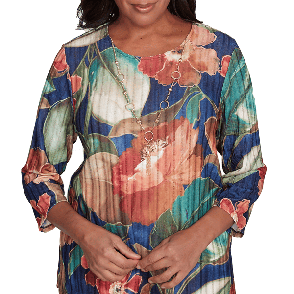 Womens Alfred Dunner Summer Solstice Dramatic Floral Blouse