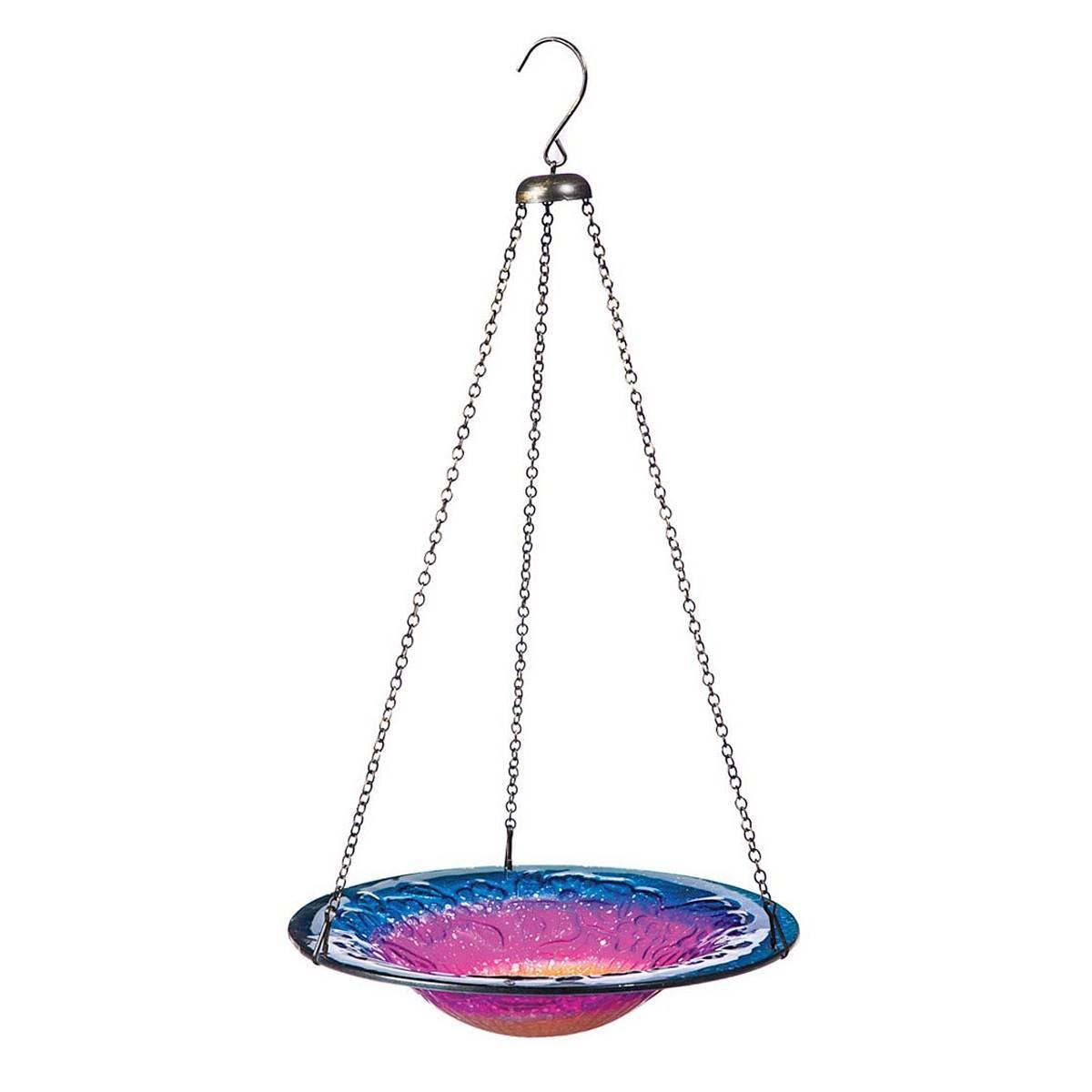Evergreen Hanging Sunrise Glass Bird Bath