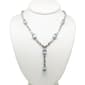 Silver Plated Blue Topaz & Diamond Accent Y-Necklace - image 1