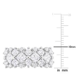 Sterling Silver 3 5/8ctw. White Moissanite Cluster Ring