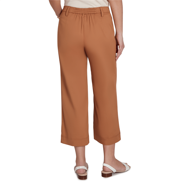 Womens Hearts of Palm Cool &amp; Collected Solid Wide Leg Capris