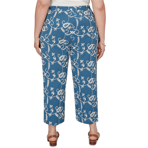 Plus Size Skye’s the Limit Summer Spice Embroidery Wide Leg Pants