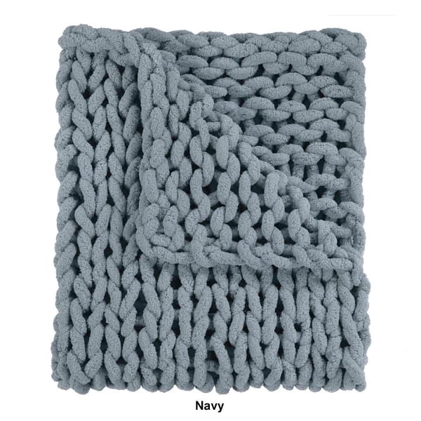 Donna Sharp Solid Chenille Knitted Throw Blanket