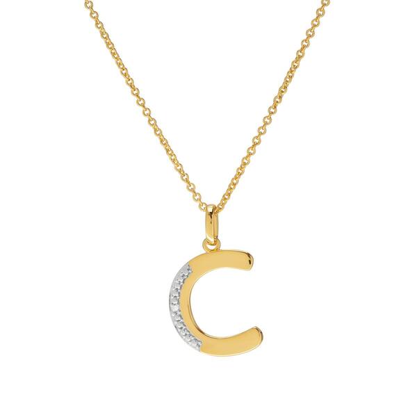 Accents by Gianni Argento Diamond Accent Block Initial C Pendant - image 
