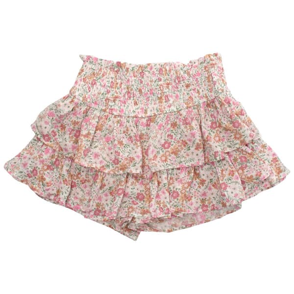Girls (7-16) No Comment Floral Smocked Tiered Skort - image 
