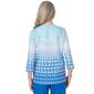 Petite Alfred Dunner Neptune Beach Woven Ombre Ikat Diamond Top - image 2