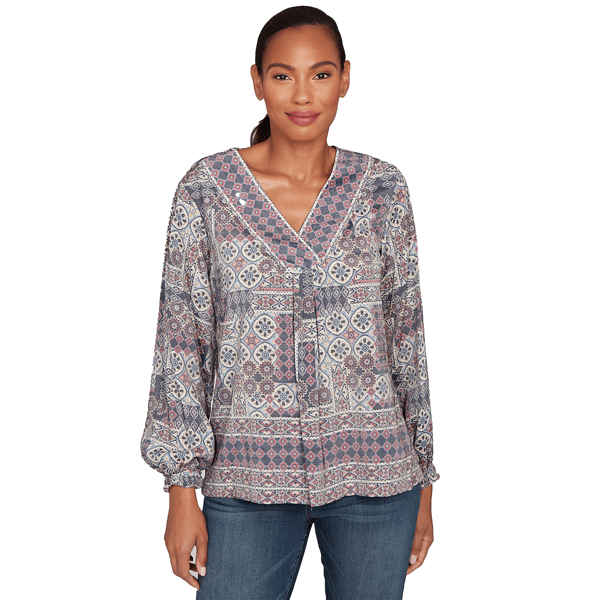 Womens Skyes the Limit Back To Town Long Sleeve Surplice Neck B