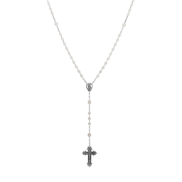 Symbols of Faith Silver-tone Beaded Crucifix Rosary