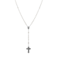 Symbols of Faith Silver-tone Beaded Crucifix Rosary - Silver - image 1