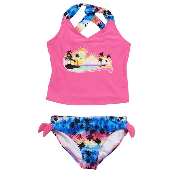 Girls &#40;7-16&#41; Shelloha 2pc.Island Breeze Tankini & Bottom Swimsuit - image 