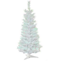 National Tree 3ft. White Iridescent Tinsel Tree