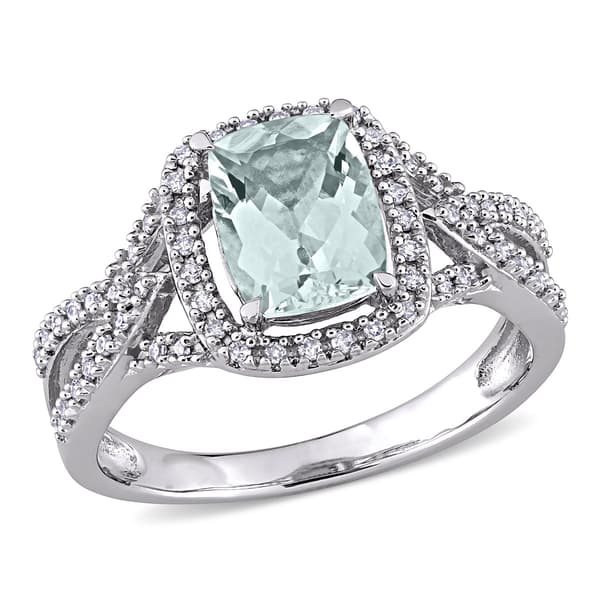 Gemstones Classics&#40;tm&#41; 10kt. White Gold Aquamarine Infinity Ring - image 