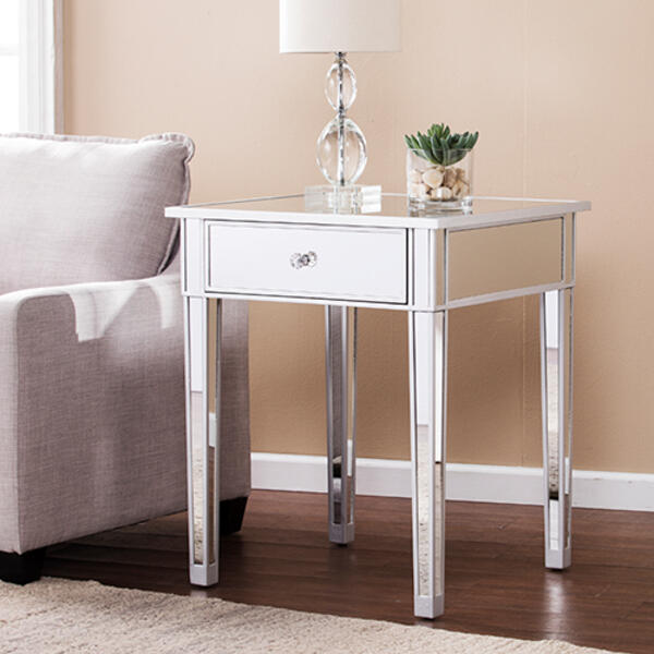 Southern Enterprises Mirage Mirrored Accent Table - image 