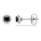 Radiant Rainbow(tm) 1/2ct. Halo Black Diamond Stud Earrings - image 1