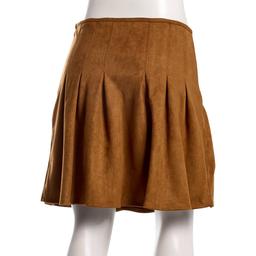 Juniors A. Byer Suede Pleated Mini Skirt