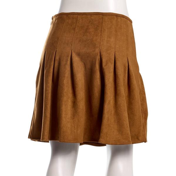 Juniors A. Byer Suede Pleated Mini Skirt