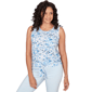 Womens Emaline Key Items Sleeveless Tie Front Leaf Blouse - image 1