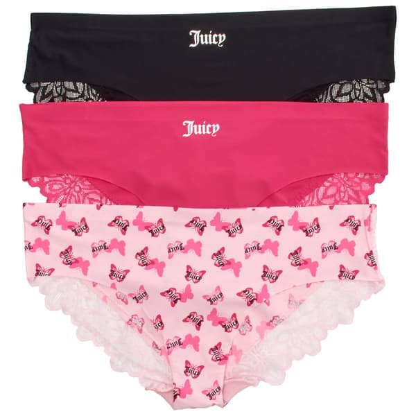 Womens Juicy Couture 3pk. Lace Bikini Panties - JC9696-3PKBL - image 