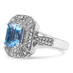 Haus of Brilliance Sterling Silver Blue Topaz Ring