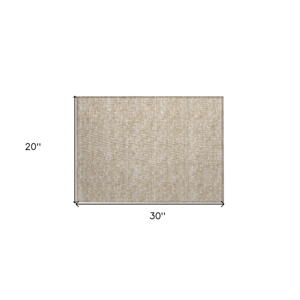 HomeRoots Tan Geometric Washable Non Skid Indoor Outdoor Accent