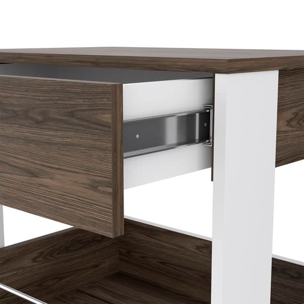 FM FURNITURE Dundee Dark Walnut Kitchen Cart