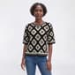 Womens Adrianna Papell Short Sleeve Diamond Crochet Sweater - image 1