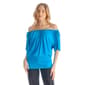 Womens 24/7 Comfort Apparel Short Sleeve Split Shoulder Blouse - image 1