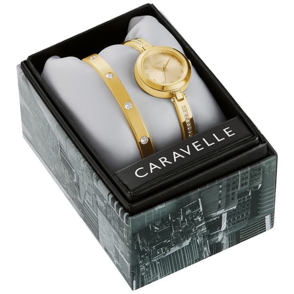Caravelle Two-tone Watch & Crystal Bracelet Set- 44X100 - image 