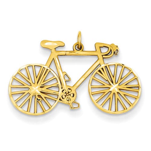 Gold Classics&#40;tm&#41; 14kt. Polished Bicycle Charm - image 