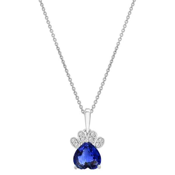 Gemstone Classics(tm) Created White Sapphire Paw Pendant - image 
