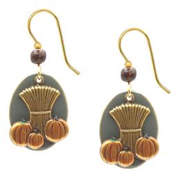 Silver Forest Pumpkin Trio & Sheath of Wheat Earrings