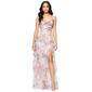 Juniors Blondie Nites Floral Mesh Tier Lace Up Back A-Line Dress - image 1