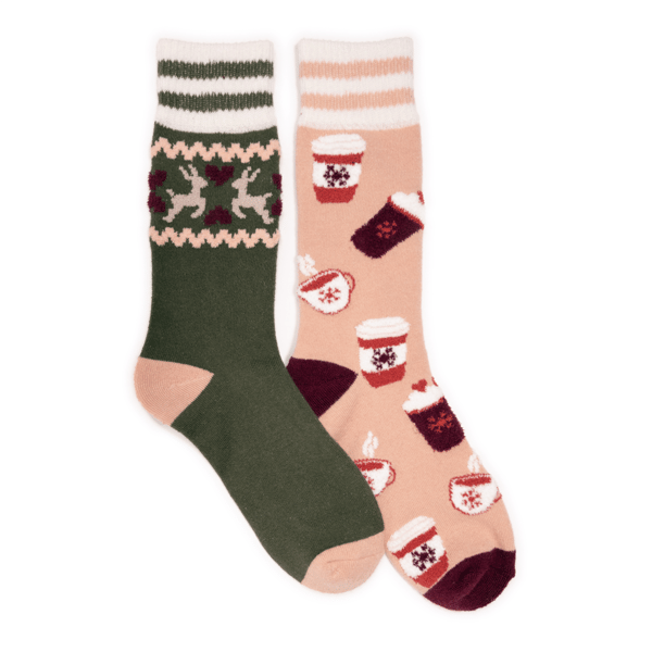 Womens MUK LUKS® 2pk. Cozy Sock Grey