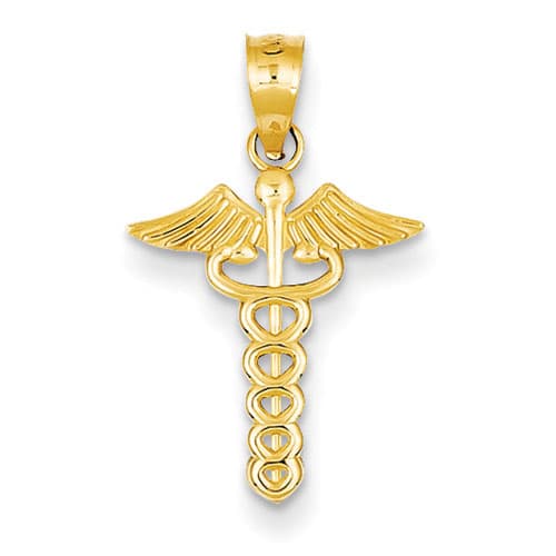 Gold Classics(tm) Caduceus Heart Medical Pendant - image 