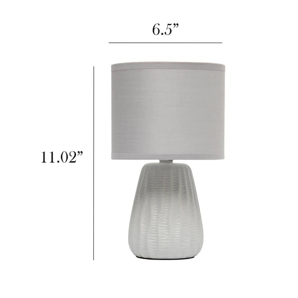 Simple Designs 11in. Modern Ceramic Texture Table Lamp