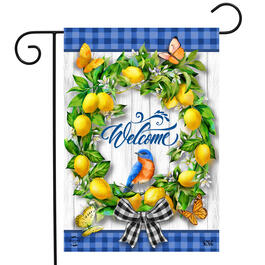 Briarwood Lane Lemon Wreath Garden Flag