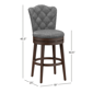 HH2 Home Edenwood Grey Bar Height Swivel Stool with Tufted Back - image 6