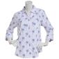 Womens Emily Daniels Long Sleeve Button Front Top - Blue Quartz - image 1