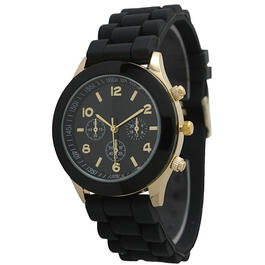 Womens Olivia Pratt Trendy Silicone Strap Watch - 20225BLACK