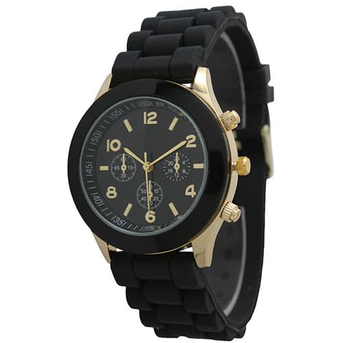 Womens Olivia Pratt Trendy Silicone Strap Watch - 20225BLACK - image 