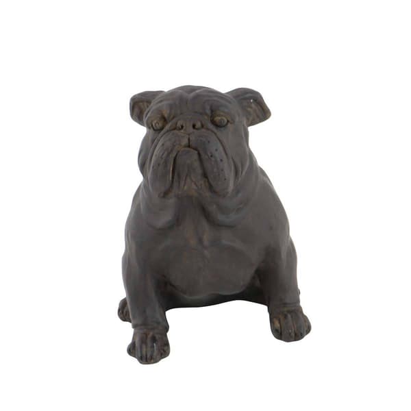 9th & Pike® Brown Polystone Bulldog Sculpture