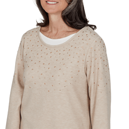 Womens Alfred Dunner Luxe Be A Lady Layered Embellished Blouse