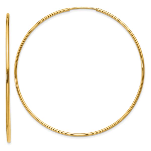 Gold Classics&#40;tm&#41; 14kt. 52mm Gold Endless Hoop Earrings - image 