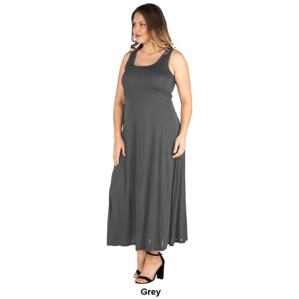 Plus Size 24/7 Comfort Apparel Sleeveless A-Line Tank Maxi Dress