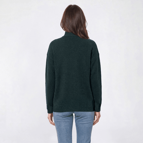 Womens Como Blu Long Sleeve Mock Neck Sweater w/Buttons
