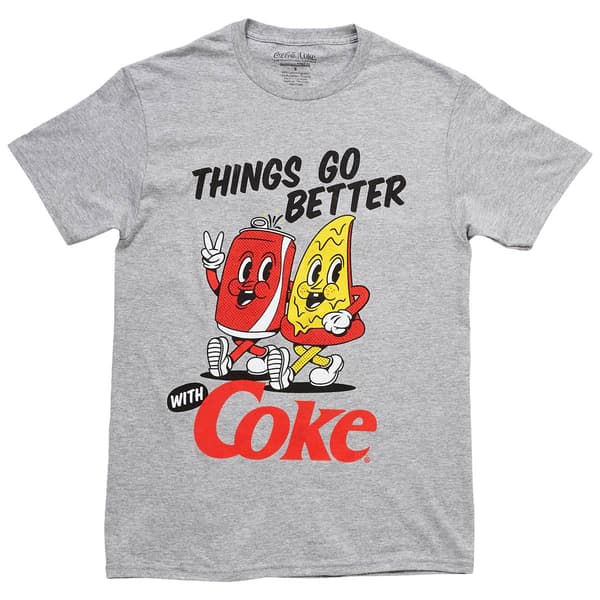 Young Mens Things Go Better With Coke Graphic Tee